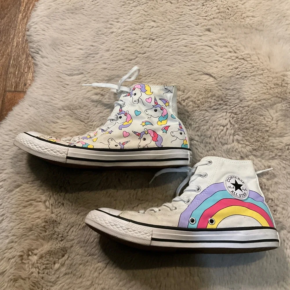 Converse Chuck Taylor All Star Sneakers Unicorn Kids‎ Size 5 Youth Rainbow